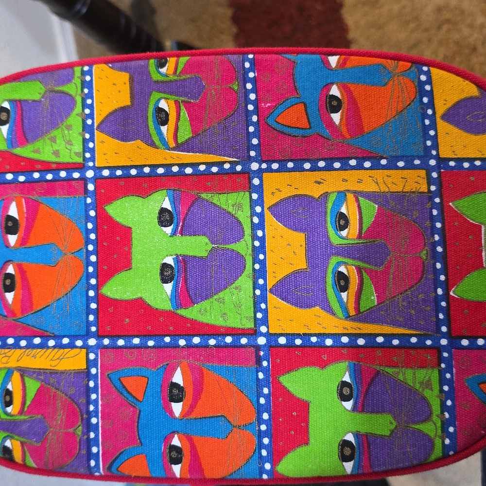 Laurel Burch Fantasticats shoulder tote bag 20"L X 14"W - Picture 12 of 12